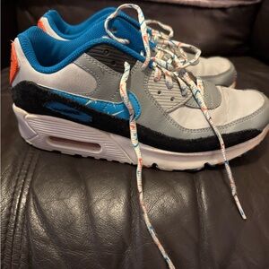 Nike Kids Sneakers in Gray, Blue & Orange Accent